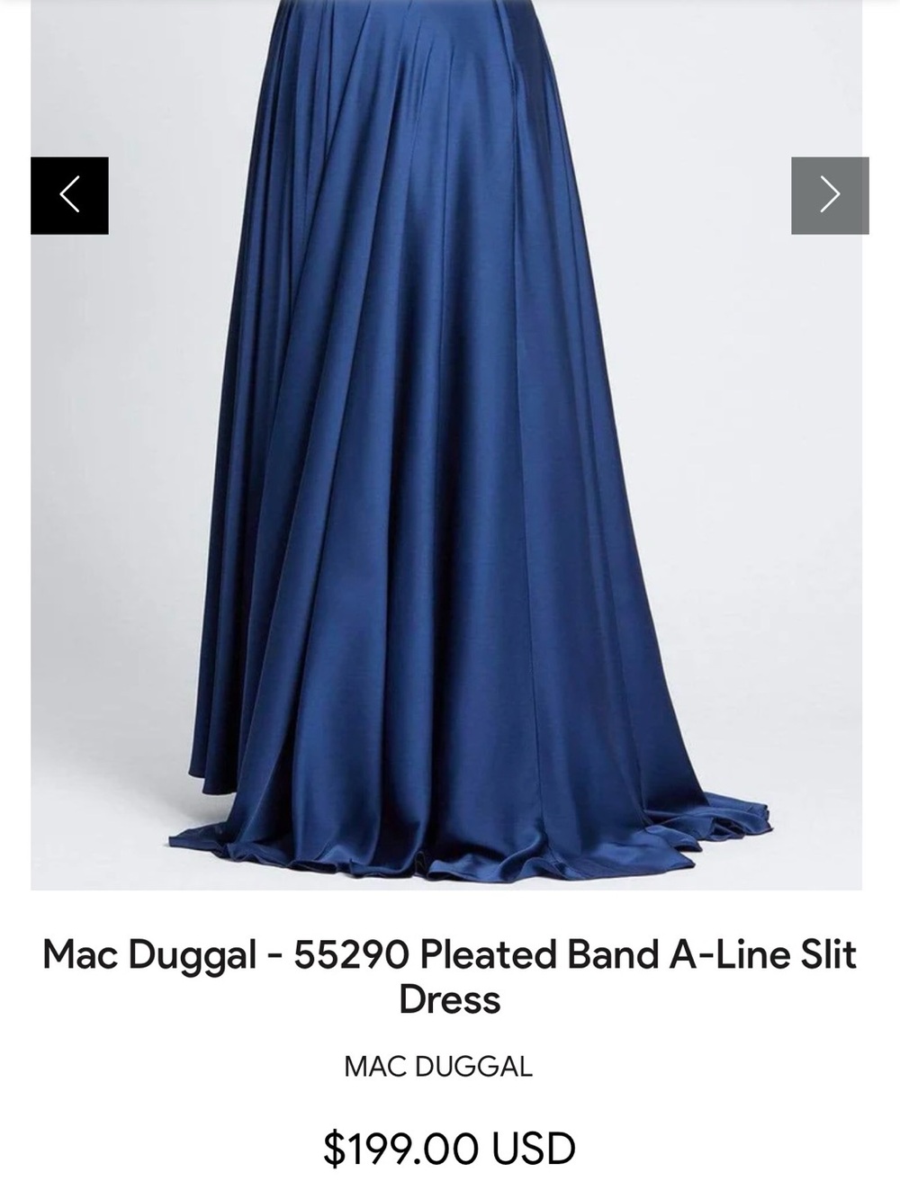Mac Duggal - 55290 Pleated Band A-Line Slit Evening Gown - Picture 3 of 12